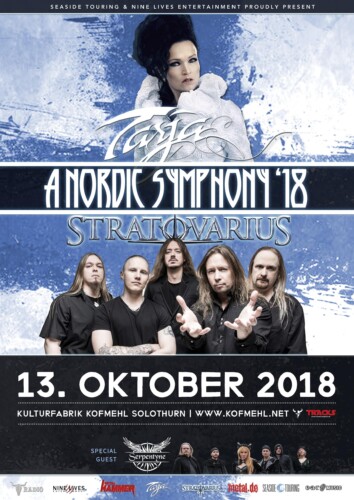 Poster of the event Tarja, Stratovarius & Serpentyne at Kofmehl, Solothurn