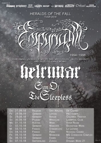 Poster von der Veranstaltung Empyrium, Helrunar & Sun of the Sleepless @ Werk21, Zürich