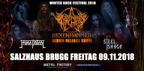Poster of the event Burning Witches Hexenhammer Album Release Show at Salzhaus, Brugg
