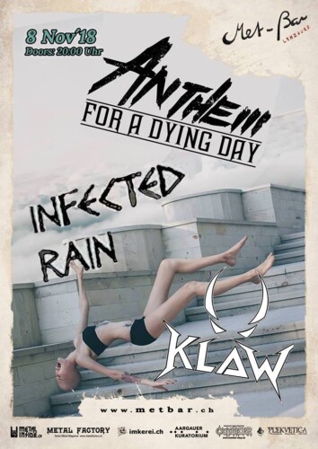 Poster von der Veranstaltung Infected Rain, Klaw & Anthem For A Dying Day @ Met-Bar, Lenzburg