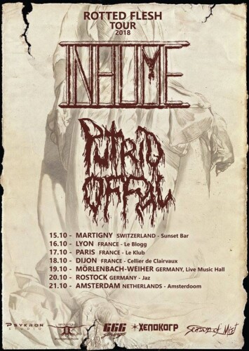 Poster of the event Inhume & Putrid Offal at Sunset Bar, Martigny