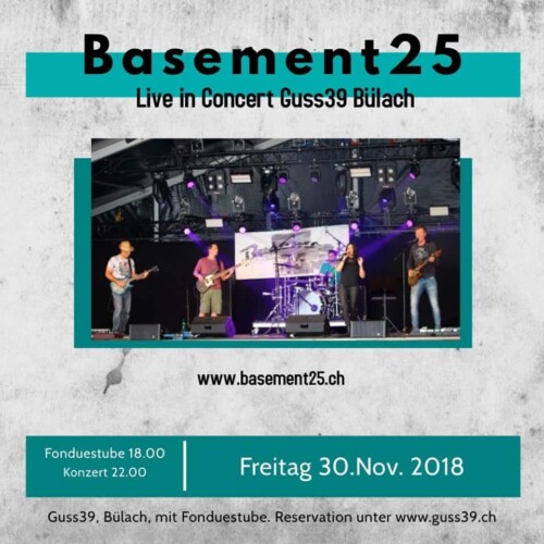 Poster von der Veranstaltung Basement25 @ Guss39, Bülach