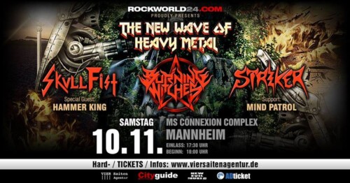 Poster of the event Burning Witches, Skull Fist, Striker, Hammer King & Mind Patrol at MS Connexion Complex