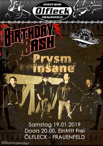 Poster von der Veranstaltung Prysm Insane @ Ölfleck Event-Bar, Frauenfeld
