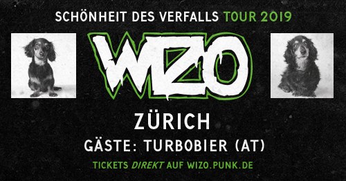 Poster von der Veranstaltung WIZO & Turbobier @ Volkshaus, Zürich