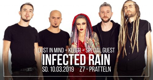 Poster von der Veranstaltung Infected Rain, Dust In Mind & Klogr @ Konzertfabrik Z7, Pratteln