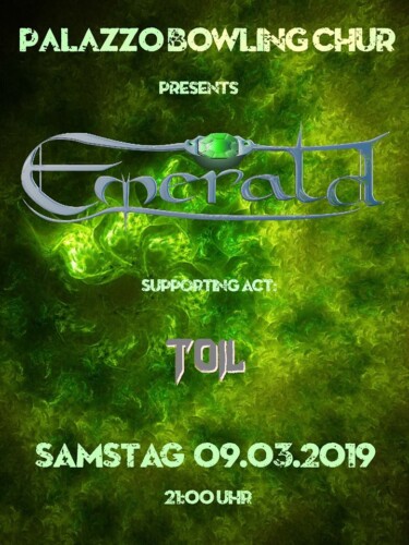 Poster von der Veranstaltung Emerald & Toil @ Palazzo Bowling & Beat Club, Chur