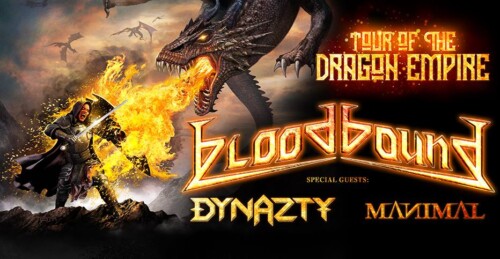 Poster von der Veranstaltung Bloodbound, Dynazty & Manimal @ Konzertfabrik Z7, Pratteln