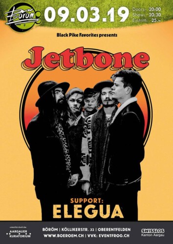 Poster von der Veranstaltung Jetbone & Elegua @ Böröm pöm pöm, Oberentfelden