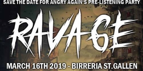 Poster von der Veranstaltung Ravage Pre Listening Party Mit Angry Again @ Birreria, St. Gallen