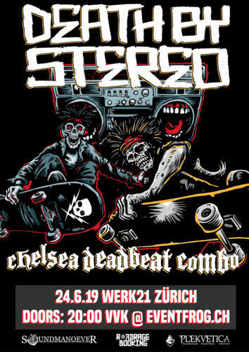 Poster von der Veranstaltung Death By Stereo & Chelsea Deathbeat Combo @ Dynamo, Zürich