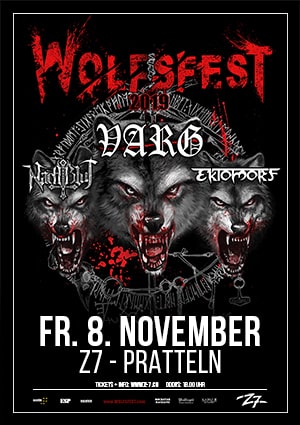 Poster von der Veranstaltung Wolfsfest Tour 2019 @ Konzertfabrik Z7, Pratteln