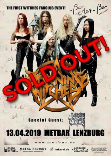 Poster of the event Burning Witches & Judge Minos at Met-Bar, Lenzburg
