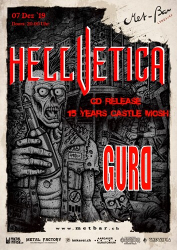 Poster of the event Hellvetica - Release Show! & GurD at Met-Bar, Lenzburg