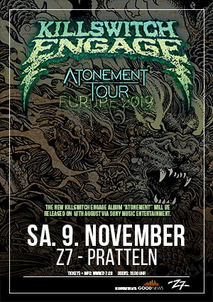 Poster von der Veranstaltung Killswitch Engage @ Konzertfabrik Z7, Pratteln