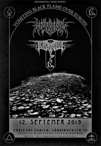 Poster von der Veranstaltung Tchornobog & Ignivomous @ Ebrietas, Zürich