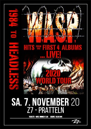 Poster von der Veranstaltung Abgesagt: W.A.S.P. @ Konzertfabrik Z7, Pratteln
