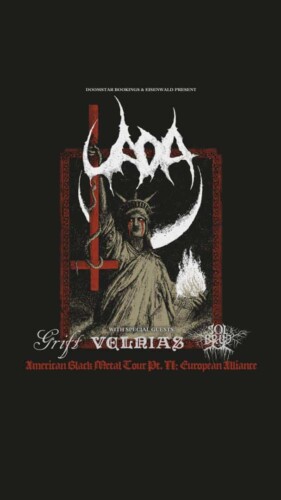 Poster von der Veranstaltung AMERICAN BLACK METAL TOUR PT.II: EUROPEAN ALLIANCE - Uada // Grift // Solbrud // Velnias - abgesagt @ Gaswerk, Winterthur