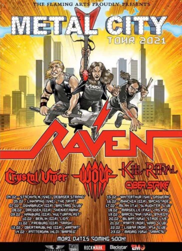 Poster von der Veranstaltung Raven - Metal City Tour 2021 @ Gaswerk, Winterthur
