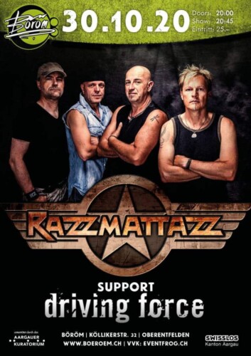 Poster von der Veranstaltung Razzmattazz (DE) I Support: Driving Force @ Böröm pöm pöm, Oberentfelden