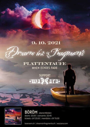 Poster of the event PLATTENTAUFE Dreams In Fragments (CH) I Support: Wazzara (CH) at Böröm pöm pöm, Oberentfelden