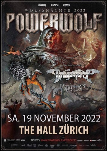Poster von der Veranstaltung Powerwolf (Wolfsnächte Tournee 2022) @ The Hall, Zürich