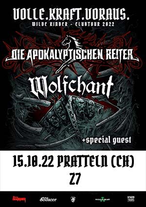 Poster von der Veranstaltung VOLLE.KRAFT.VORAUS.  DIE APOKALYPTISCHEN REITER @ Konzertfabrik Z7, Pratteln