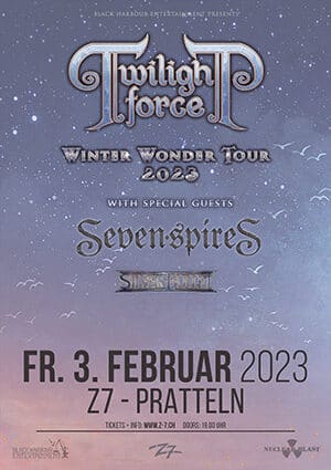 Poster von der Veranstaltung Winter Wonder Tour 2023  TWILIGHT FORCE @ Konzertfabrik Z7, Pratteln