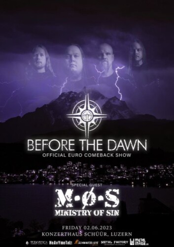 Poster of the event Before the Dawn & Ministry of Sin at Konzerthaus Schüür , Luzern