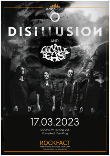 Poster von der Veranstaltung Disillusion & Gentle Beast @ Rockfact Music Club, Münchenstein