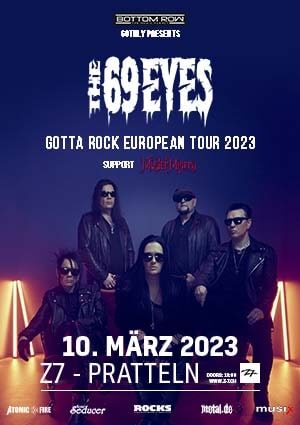 Poster von der Veranstaltung Gotta Rock European Tour 2023  THE 69 EYES @ Konzertfabrik Z7, Pratteln