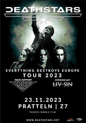 Poster von der Veranstaltung Everything Destroys Europe Tour 2023  DEATHSTARS @ Konzertfabrik Z7, Pratteln