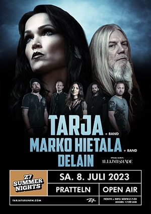 Poster von der Veranstaltung Tarja, Marko Hietala & Delain @ Konzertfabrik Z7, Pratteln