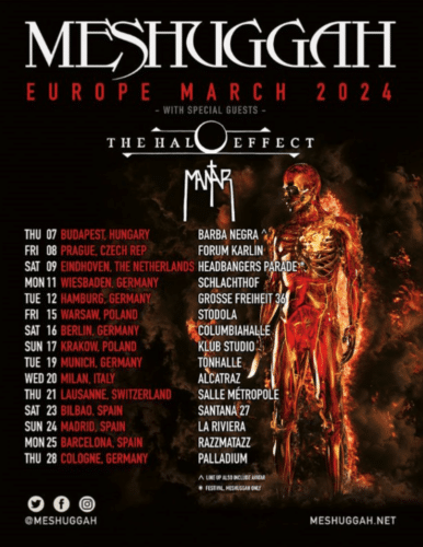 Poster von der Veranstaltung Mantar, Meshuggah & The Halo Effect @ Salle Métropole