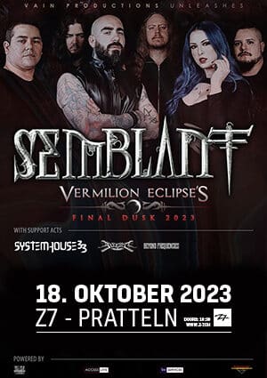 Poster von der Veranstaltung Semblant Final Dusk 2023 @ Konzertfabrik Z7, Pratteln