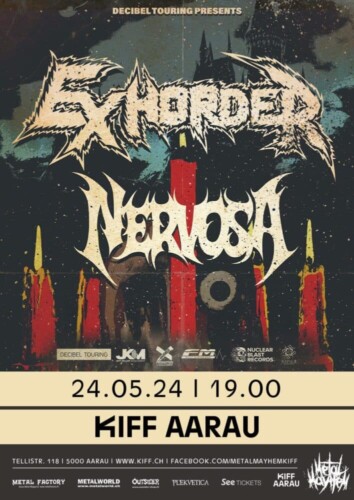 Poster von der Veranstaltung Exhorder & Nervosa @ KIFF, Aarau