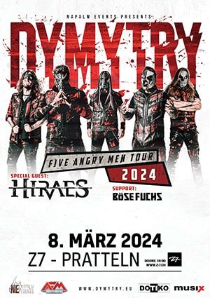 Poster von der Veranstaltung DYMYTRY (Five Angry Men Tour 2024) @ Konzertfabrik Z7, Pratteln