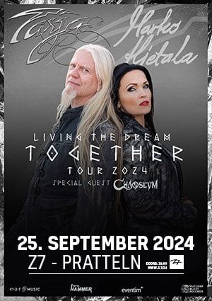 Poster von der Veranstaltung TARJA & MARKO HIETALA (Living the Dream TOGETHER Tour 2024) @ Konzertfabrik Z7, Pratteln