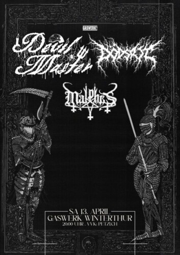 Poster von der Veranstaltung Malphas, Devil Master & Dödsrit @ Gaswerk, Winterthur