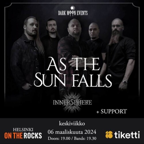 Poster von der Veranstaltung As The Sun Falls, Innersphere & Blackment @ On the Rocks