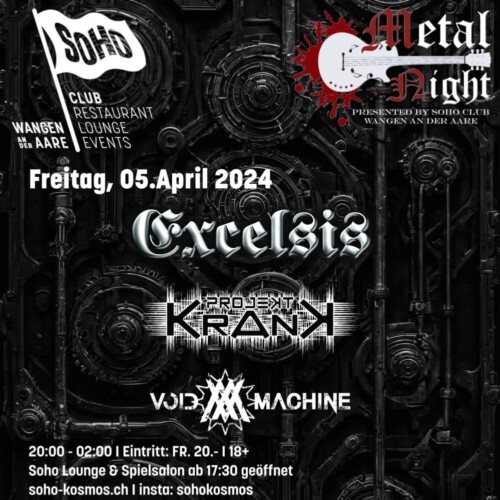 Poster von der Veranstaltung Excelsis, Projekt Krank & Void Machine @ Soho