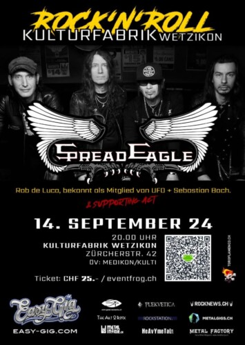 Poster von der Veranstaltung Spread Eagle & Supporting Act @ Kulturfabfrik