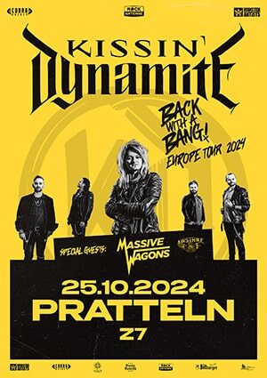 Poster von der Veranstaltung Kissin' Dynamite @ Konzertfabrik Z7, Pratteln