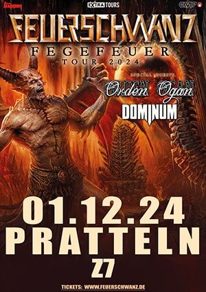 Poster von der Veranstaltung Feuerschwanz (Fegefeuer Tour 2024) @ Konzertfabrik Z7, Pratteln