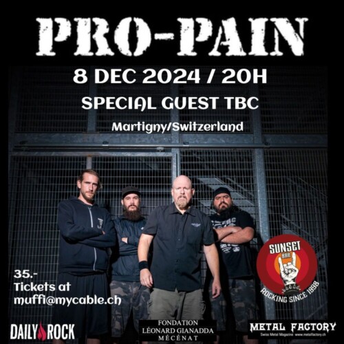 Poster von der Veranstaltung Pro-Pain & Science of Disorder @ Sunset Bar, Martigny