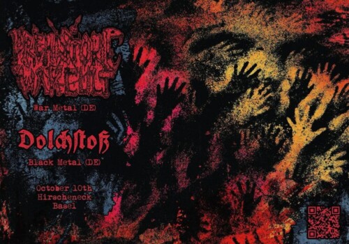 Poster von der Veranstaltung Prehistoric War Cult & Dolchstosz @ Hirscheneck, Basel