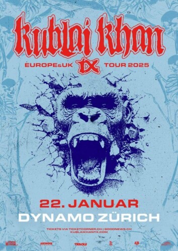 Poster von der Veranstaltung Kublai Khan TX @ Dynamo, Zürich