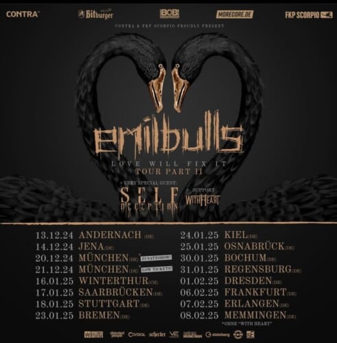 Poster von der Veranstaltung Emil Bulls - Love will fit it Tour Patz II @ Gaswerk, Winterthur