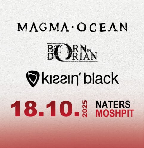 Poster von der Veranstaltung Kissin’ Black │Magma Ocean │Born in Dorian @ Moshpit-Music Club, Naters
