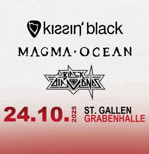 Poster von der Veranstaltung Kissin’ Black │Magma Ocean │Black Diamonds @ Grabenhalle, St. Gallen